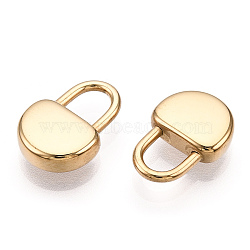 304 Stainless Steel Pendants, Manual Polishing, Padlock Charms, Real 14K Gold Plated, 15x10x3.5mm, Hole: 4x5mm(STAS-T064-19G)