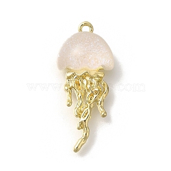 Alloy Pendants, Light Gold Charms, Jellyfish, 27x12x8mm, Hole: 1.4mm(FIND-Z067-05G-10)