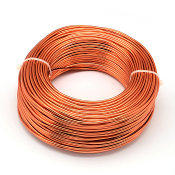 Round Aluminum Wire, Flexible Craft Wire, for Beading Jewelry Doll Craft Making, Orange Red, 18 Gauge, 1.0mm, 200m/500g(656.1 Feet/500g)