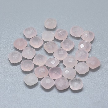 Natural Rose Quartz Beads, No Hole/Undrilled, Square, 7.5x7.5x3.5~4mm