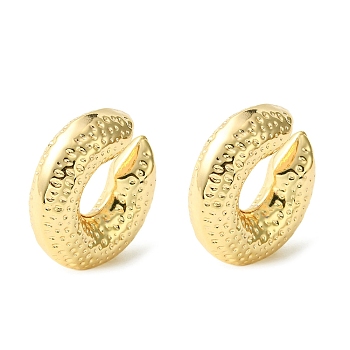 Brass Cuff Earrings for Women, Real 18K Gold Plated, 29.5x10mm