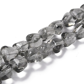 Handmade Lampwork Beads Strands, Nuggets, Gray, 10x9.5x7.5mm, Hole: 1.2mm, about 40pcs/strand, 15.16 inch(38.5cm)