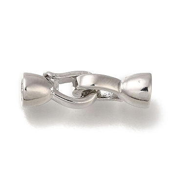 Brass Fold Over Clasp, Platinum, 20mm