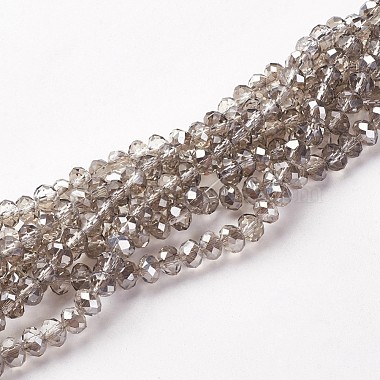 6mm LightGrey Abacus Electroplate Glass Beads