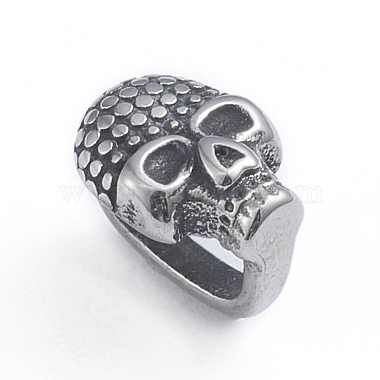 Antique Silver Skull Stainless Steel Slide Charms