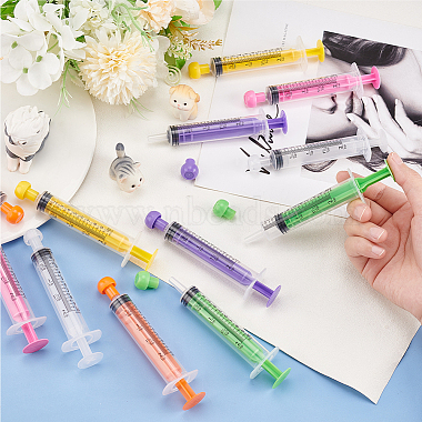 18Pcs 6 Colors Plastic Disposable Measurement Syringe with Cap(AJEW-OC0004-52A)-3