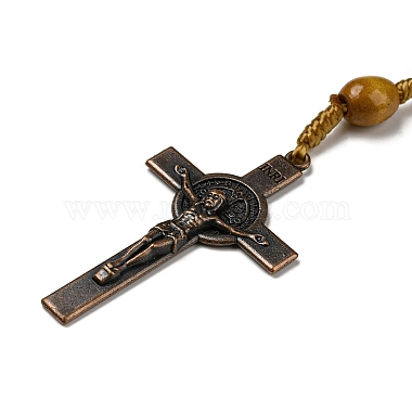 Alloy Religion Crucifix Cross Pendant Necklaces(NJEW-E096-01R-01)-2