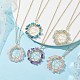 Colliers à pendentif en perles avec pierres précieuses naturelles et synthétiques mélangées étoiles(NJEW-JN04643)-2