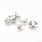 Tibetan Style Alloy Combine Beads, Cadmium Free & Lead Free, Worry Fish Beads, Antique Silver, 20x13.5x4mm, Hole: 2mm(X-TIBE-Q070-162AS-RS)
