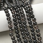 Natural Ice Obsidian Beads Strands, Round, Coconut Brown, 8mm, Hole: 1.2mm, about 43~45pcs/strand, 14.76''~15.04''(37.5~38.2cm)(X-G-P590-A03-8mm-02)