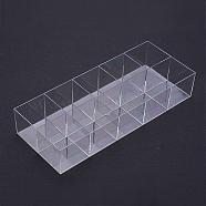 10 Compartments Rectangle Plastic Bead Storage Containers, No Caps, Clear, 12.8x31.6x5.8cm(CON-Q024-60)