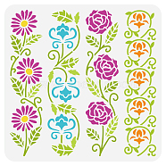 PET Hollow Out Drawing Painting Stencils, for DIY Scrapbook, Photo Album, Flower, 30x30cm(DIY-WH0391-0628)