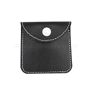 Square PU Leather Jewelry Pouches, Jewelry Gift Bags with Snap Button, for Ring Necklace Earring, Black, 7x7cm(WG61140-01)