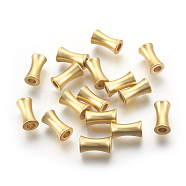 Brass Beads, Long-Lasting Plated, Lead Free & Cadmium Free & Nickel Free, Bamboo Stick, Matte Style, Real 18K Gold Plated, 11x6x4mm, Hole: 3mm(KK-F744-02MG-NR)