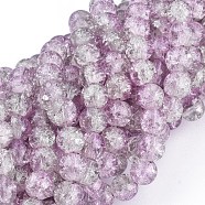 Crackle Glass Beads Strands, Round, Plum, 8mm, Hole: 1.3~1.6mm, 31.4 inch(X-CCG-Q002-8mm-02)