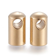 201 Stainless Steel Cord Ends, Golden, 11x6mm, Hole: 3.2mm, Inner Diameter: 5mm(X-STAS-H436-14L)