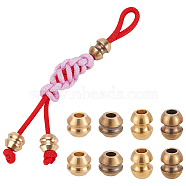 8Pcs 4 Styles Outdoor EDC Tool Brass Parachute Rope European Beads, Large Hole Beads, Barrel, Mixed Color, 12.5~14.5x11~12mm, Hole: 5~5.5mm, 2pcs/style(KK-NB0003-64)