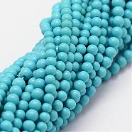 Synthetic Turquoise Beads Strands, Round, 2mm, Hole: 0.5mm, about 190pcs/strand(G-N0210-02-2mm)