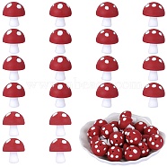 10Pcs Mushroom Silicone Focal Beads, Chewing Beads  For Teethers, DIY Nursing Necklaces Making, Chocolate, 18mm, Hole: 2mm(JX901B-01)