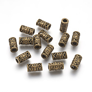 Tibetan Style Alloy Beads, Column, Cadmium Free & Nickel Free & Lead Free, Antique Bronze, 12x6mm, Hole: 3.5mm(MLF0856Y-NF)