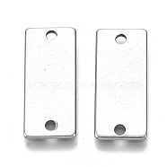 304 Stainless Steel Links, Stamping Blank Tag, Rectangle, Stainless Steel Color, 21x9x1mm, Hole: 1.6mm(X-STAS-S079-166)