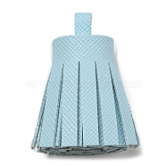 Imitation Leather Tassel Pendant Decorations, Light Blue, 36x20~25mm, Hole: 6x5.4mm(FIND-L013-A04)