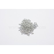 12/0 Electroplate Glass Seed Beads, Round Hole Rocailles, Platinum Plated, 2x2mm, Hole: 0.5mm(SEED-Q003-P)