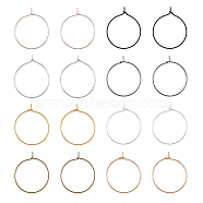 400Pcs 8 Colors Iron Hoop Earrings, Wine Glass Charm Rings, Mixed Color, 29.5x25x4mm, Pin: 0.7mm, 50Pcs/color(IFIN-FH0001-72B)