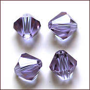 Imitation Austrian Crystal Beads, Grade AAA, Faceted, Bicone, Medium Purple, 4.55x5mm, Hole: 0.7~0.9mm(SWAR-F022-5x5mm-212)