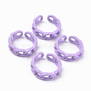 Spray Painted Alloy Cuff Rings, Open Rings, Cadmium Free & Lead Free, Curb Chain Shape, Medium Orchid, US Size 7 1/4(17.5mm)(X-RJEW-T011-29C-RS)