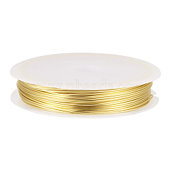 Copper Jewelry Wire, Round, Gold, 20 Gauge, 0.8mm, about 26.25 Feet(8m)/Roll(CWIR-TAC0002-02F-02)