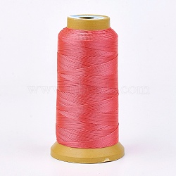 Polyester Thread, for Custom Woven Jewelry Making, Tomato, 1mm, about 230m/roll(NWIR-K023-1mm-19)