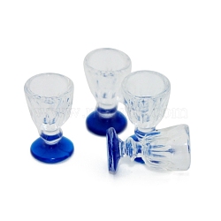 Resin Miniature Goblet Ornaments, Micro Landscape Garden Dollhouse Accessories, Pretending Prop Decorations, Blue, 9x15mm(X-BOTT-PW0001-180)