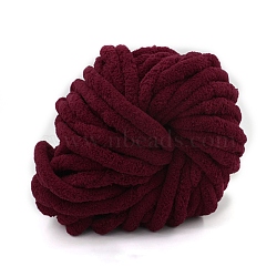 Polyacrylonitrile Fiber Yarn, Chunky Chenille Yarn, for DIY Arm Hand Knitting Blanket Hat Scarf, Dark Red, 18mm, about 24m/roll(YCOR-I001-01A)
