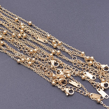 304 Stainless Steel Satellite Chain Necklace, for Beadable Necklace Making, Golden, 15.75 inch(40cm)