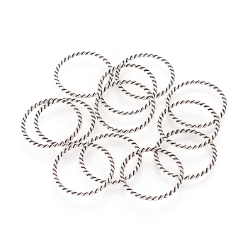 Tibetan Style Linking Rings, Lead Free,Cadmium Free and Nickel Free, Twisted Ring, Antique Silver, about 26mm in diameter, 2mm thick, hole: 22mm