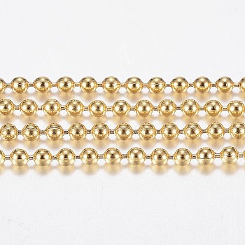3.28 Feet Handmade Ion Plating(IP) 304 Stainless Steel Ball Chains, Golden, 1.5mm