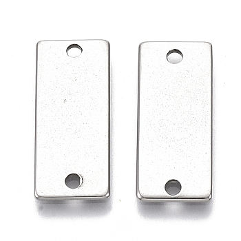 304 Stainless Steel Links, Stamping Blank Tag, Rectangle, Stainless Steel Color, 21x9x1mm, Hole: 1.6mm