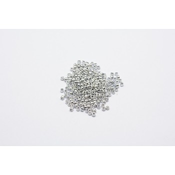 12/0 Electroplate Glass Seed Beads, Round Hole Rocailles, Platinum Plated, 2x2mm, Hole: 0.5mm