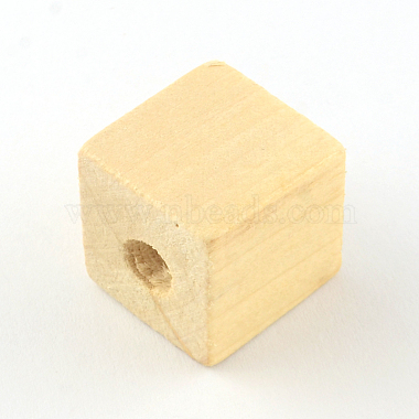 Würfel ungefärbte natürliche Holzperlen(WOOD-R249-084)-2