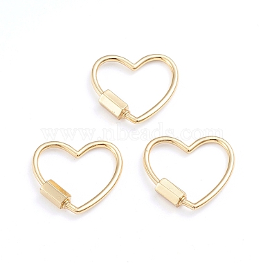 Real 18K Gold Plated Heart Brass Locking Carabiner