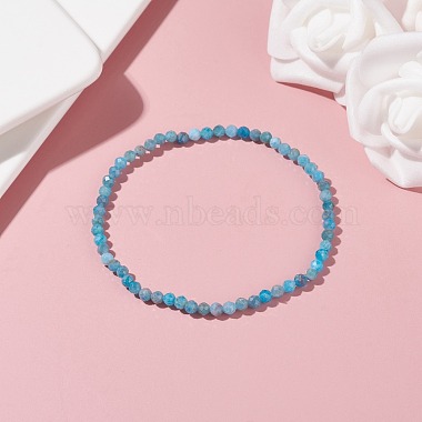 3mm Natural Apatite Beads Stretch Bracelet for Girl Women(BJEW-JB07284-04)-2