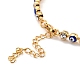 Flat Round with Evil Eye Link Chain Bracelet(BJEW-C007-05G-02)-3