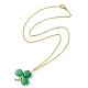 Saint Patrick's Day Clover Natural Malaysia Jade Pendant Necklace with 304 Stainless Steel Chains(X-NJEW-JN04417)-1