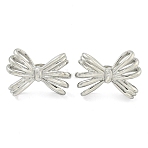 Non-Tarnish 304 Stainless Steel Stud Earrings for Women, Bowknot, Stainless Steel Color, 18.5x26mm(EJEW-S227-33P)
