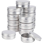 Aluminum Cans, Screw Lid Metal Storage Tins Containers, for Storing Spices, Candies, Lip Balm, Candles, Platinum, 72x28.5mm, Inner Diameter: 66mm, Capacity: 70ml(CON-WH0079-11)