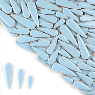 3 Styles Teardrop Shape Porcelain Mosaic Tiles, for DIY Mosaic Art Crafts, Picture Frames and More, Pale Turquoise, 21~40x8~12x4mm, about 65~80pcs/set(PW-WGBCD43-24)