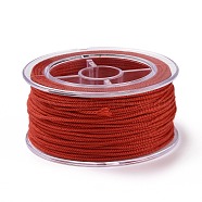 Macrame Cotton Cord, Braided Rope, with Plastic Reel, for Wall Hanging, Crafts, Gift Wrapping, FireBrick, 1.5mm, about 21.87 Yards(20m)/Roll(OCOR-H110-01C-11)