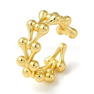 Rack Plating Brass Open Cuff Rings for Women, Hollow Triangle, Real 18K Gold Plated, Inner Diameter: 17.8mm(RJEW-M162-31G)