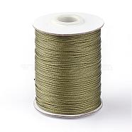 Korean Waxed Polyester Cord, Dark Olive Green, 1mm, about 85yards/roll(YC1.0MM-A116)